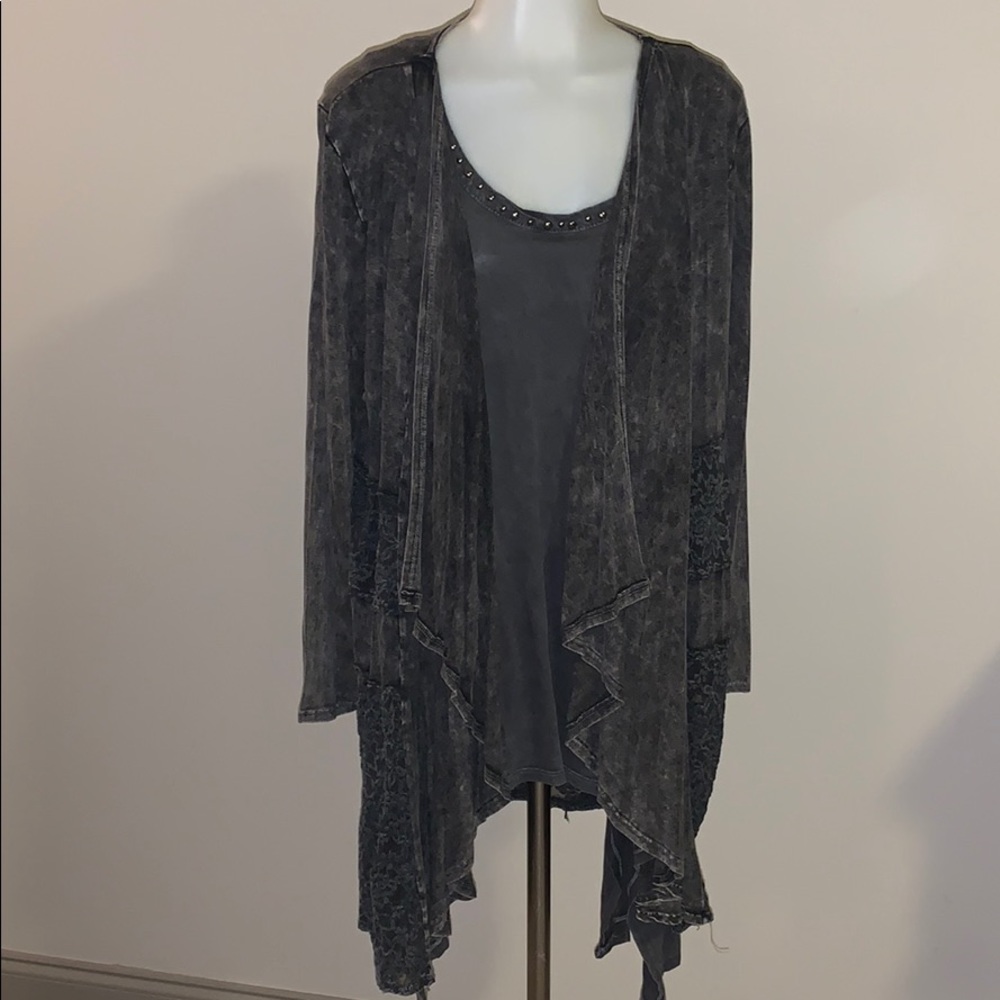 Dark gray lace cardigan